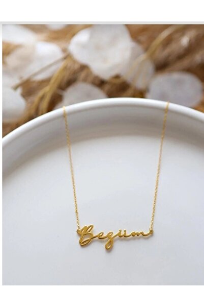 SAY SİLVER 18 ayar altin kaplama İSİMLİ KOLYE
