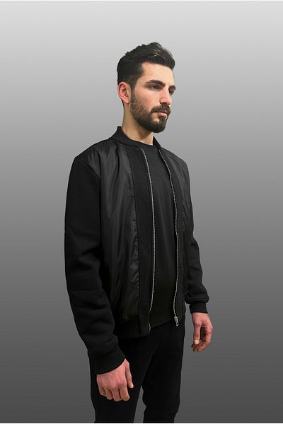 Man Of Man Black Men's Coat Inside Cotton PVC Coated Front Panel| Zippered Hidden Pocket Detailed