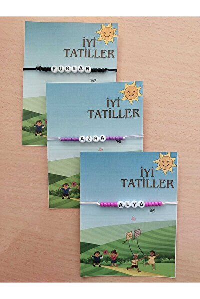 H&B Boutique 10 Adet Kişiye Özel Isimli Bileklik Karne&okul&okuma Bayramı&tat...