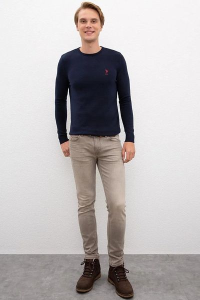 U.S. Polo Assn. Мъжки тъмносин пуловер с каишка