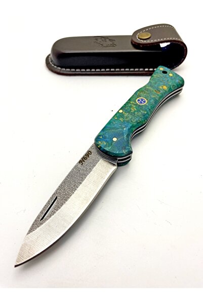 göcen Stabilize Saplı N690 Çelik Sırttan Kilitli Çakı Kamp Bıçağı Erkeklere Özel Hediye