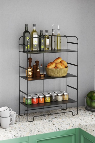 Cosargroup Metal Duvar Rafı Mutfak Rafı Kitaplık Raf Dekoratif Çok Amaçlı Raf