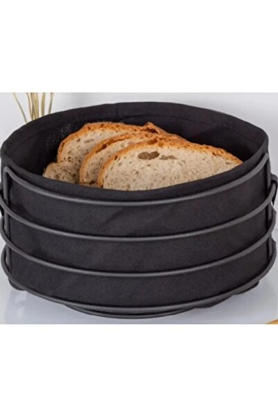 askıcım سلة خبز بيضاوية باللون الأسود