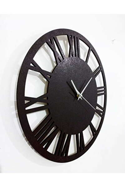 NİSANEST El Boyaması Siyah Renk Duvar Saati 40x40 cm