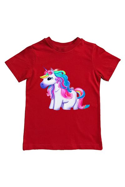 UNICORN printed cotton combed cotton fabric summer children's T-shirt