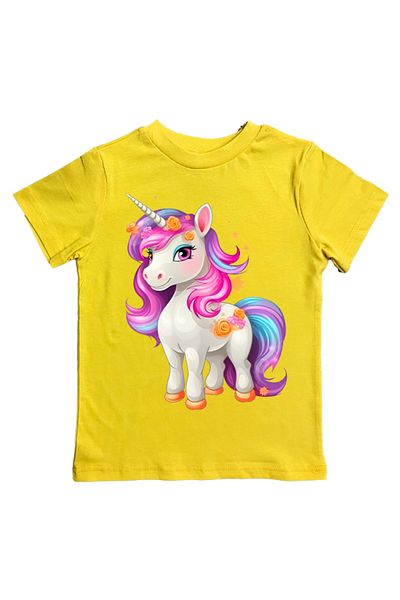 UNICORN tricou copii vara din bumbac imprimat din stofa pieptanata
