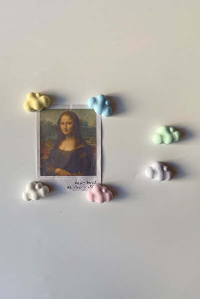 sin istanbul 6'lı Mini Bulut Buzdolabı Magneti Renkli