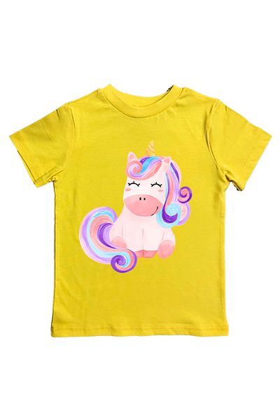 UNICORN bumbac imprimat tesatura din bumbac pieptanat vara tricou copii