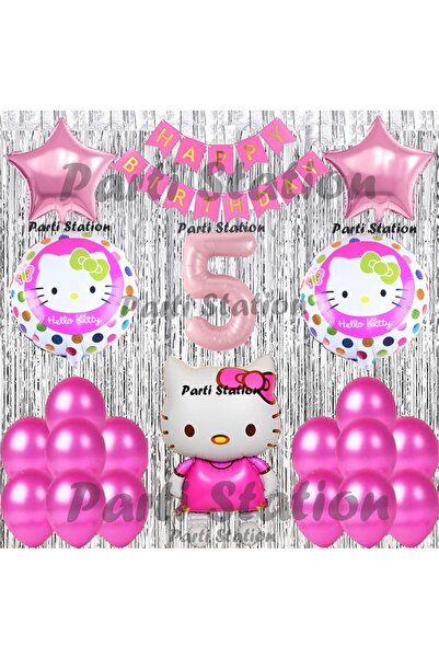 Parti Station Hello Kitty Balon Set 5 Yaş Hello Kitty Sevimki Kedi Konsept Pe...