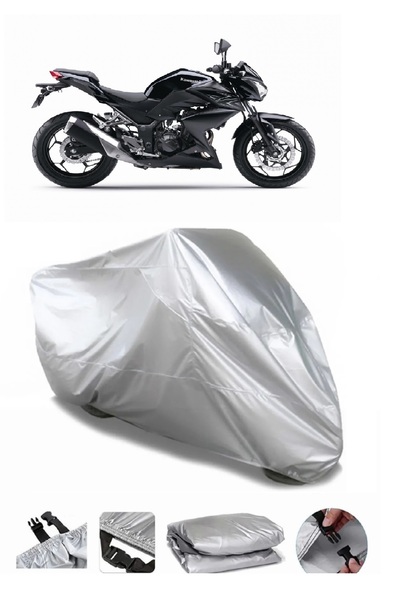 AUTOLION Kawasaki Z 300 Gray Motorcycle Tarpaulin Premium Quality