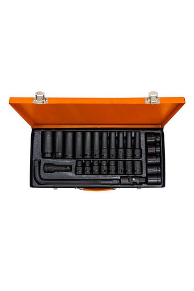 Titi 6096 1/2" Air Socket Set 27 Pieces with Metal Box