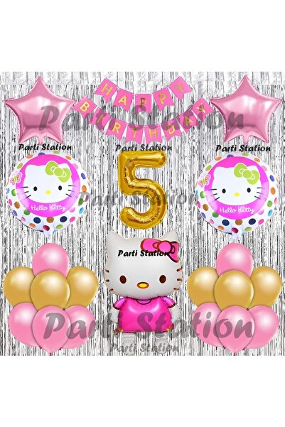 Parti Station Hello Kitty Balon Set 5 Yaş Hello Kitty Sevimki Kedi Konsept Al...