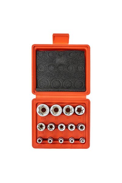 Titi 5589 1/2"- 3/8"-1/4" Torx Socket Wrench Set 14 Pieces