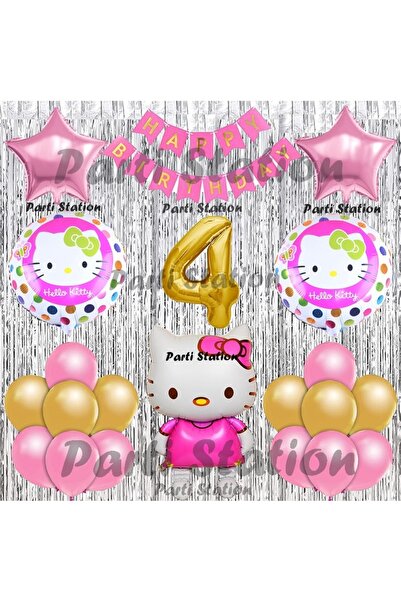 Parti Station Hello Kitty Balon Set 4 Yaş Hello Kitty Sevimki Kedi Konsept Al...