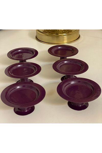 Elzem DECORATIVE PURPLE COLOR 6-PIECE MAKARON STOVE