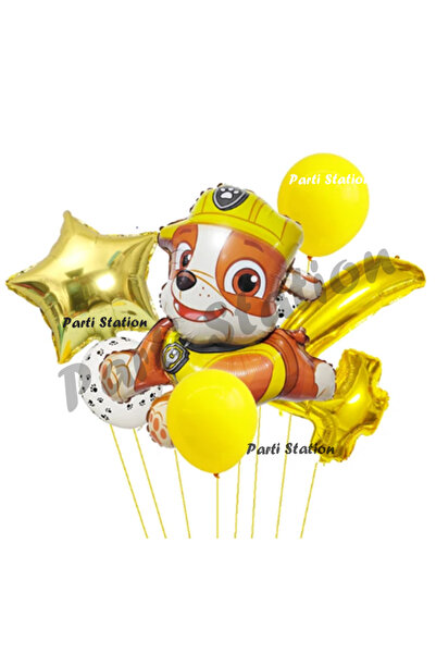 Parti Station Paw Patrol Balon Set 4 Yaş Paw Petrol Rubble Doğum Günü Parti F...