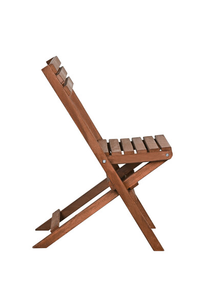 Bysay VERNİKLİ PUF MİNDERLİ AHŞAP KATLANABİLİR  BAHÇE MUTFAK BALKON TERAS SANDALYESİ (CEVİZ-KREM)