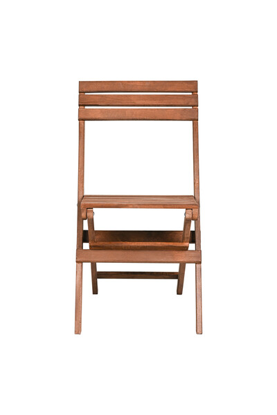 Bysay VERNİKLİ PUF MİNDERLİ AHŞAP KATLANABİLİR  BAHÇE MUTFAK BALKON TERAS SANDALYESİ (CEVİZ-KREM)