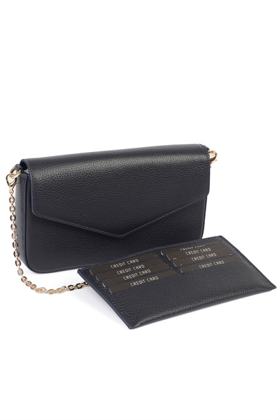 Ysmn Сумка через плече з ланцюжком з натуральної шкіри, синя YC012056DRL