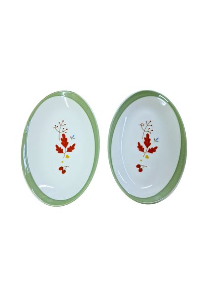 Matar Endüstriyel Mutfak Ekipmanları Porcelain 20cm Appetizer Salad Plate 2 Pieces