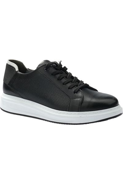 Voyager V24YA-5809 Ανδρικό Μαύρο Δερμάτινο Sneaker - Skin