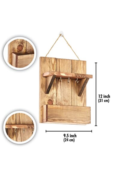 edcoy toptan Ahşap Dekoratif Cepli Ceviz Anahtarlık