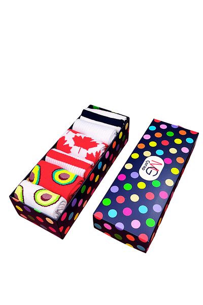 MG ÇORAP RED STRIPED COLORED DESIGN COTTON SOCKS