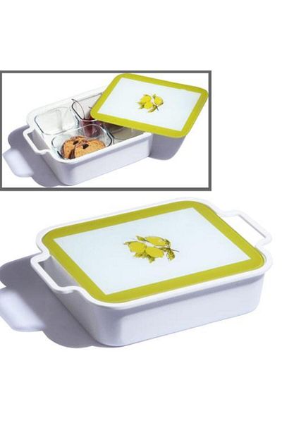 Kosova KHV-130 Melamine 4-Piece Glass Breakfast Lemon