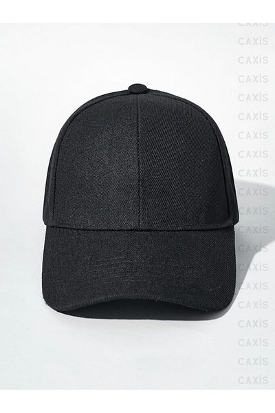 caxis Black Sports Hat Unisex Adjustable with Velcro on the Back