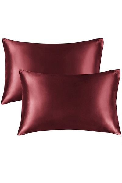 ANT HOME TEKS ANT Silk Textured Cotton Satin 50x70 Cm Pillow Case Anti-Sweat Odorless Curly Hair Dark Gray 2 Pieces