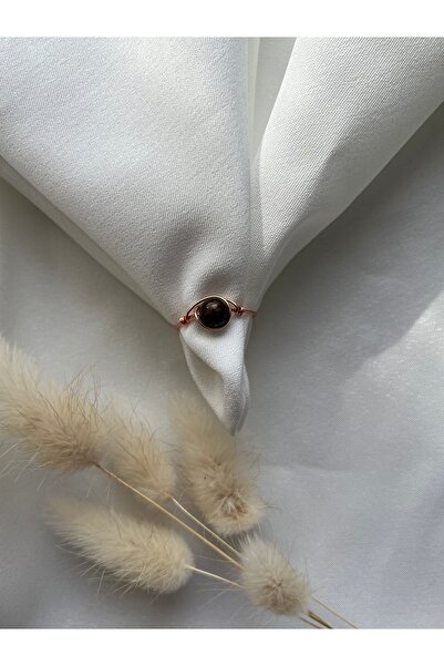 PelvedDesign خاتم سلكي مصنوع يدويًا من حجر البرونزيت والنحاس الطبيعي قابل للت...