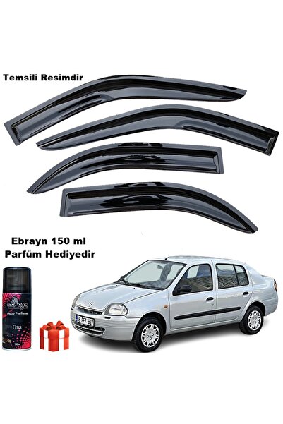caraks Renault Clio 2 Mügen Cam Rüzgarlığı Sedan 1999-2008 Arası 4 Lü Takım K...
