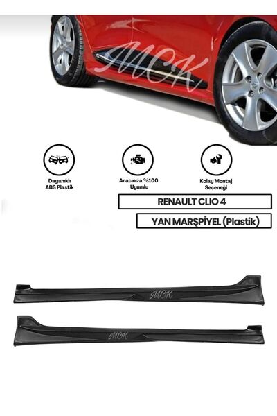 GÜNEŞLİ GARAJ Renault Clio 4 Yan Marşpiyel (ÇİFT) (PLASTİK)