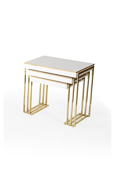 KAPTAN AKSESUAR Afra Metalik Ekru Gold Zigon