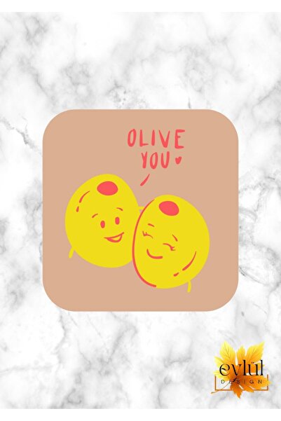 Eylül Design قاعدة أكواب مربعة ذات جودة عالية من مادة MDF مطبوعة بتصميم مخصص ...