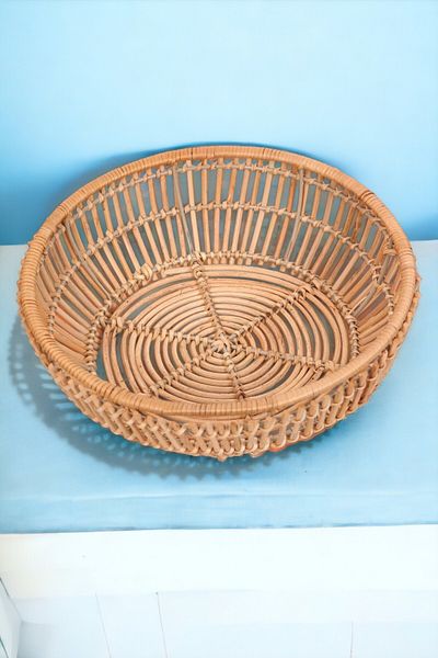 oceanpoint Rattan Plate Special Design Natural Presentation Organizer Nordic Decorative Plate 30x10CM