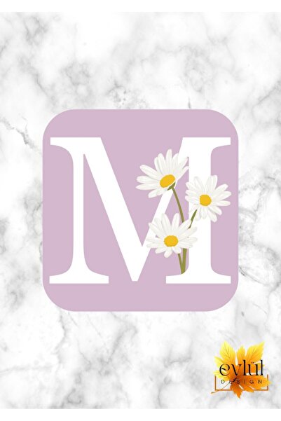 Eylül Design ديزي حرف M مطبوع تصميم مخصص مطبوع MDF قاعدة أكواب مربعة عالية ال...