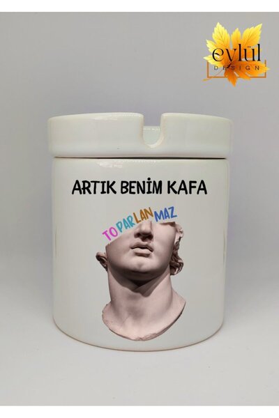 Eylül Design لا يمكن إعادة تجميع رأسي بعد الآن، تصميم خاص، منفضة سجائر سيرامي...