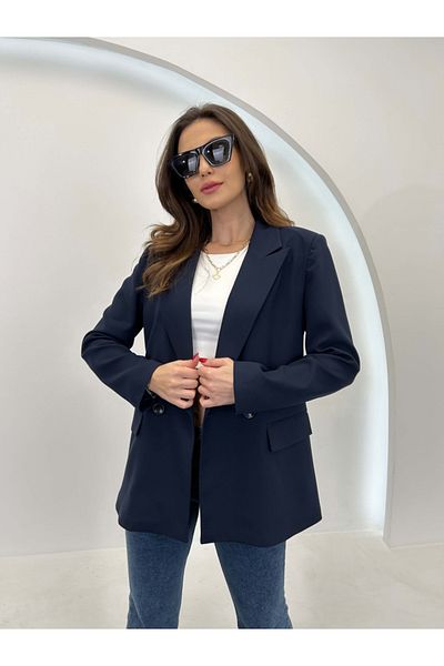 Elif Özbey Butik Jachetă cu dublu nasturi bleumarin