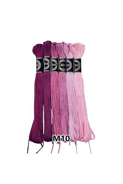 EleganTShoP Airo Muline Etamine Cotton Embroidery Thread Set of 6