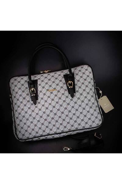 Armine Gri Noktalı Kadın Evrak Laptop Çantası
