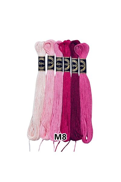 EleganTShoP Airo Muline Etamine Cotton Embroidery Thread Set of 6