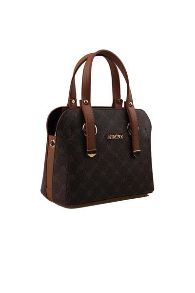 Armine Kahverengi Casual Kadın Noktalı El Çantası
