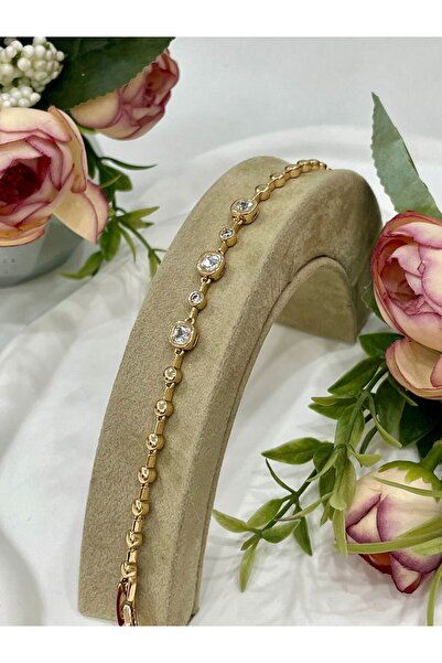 XUPING JEWELRY Baget Taş Detaylı Çelik Bileklik (ROSE / 16+2cm)