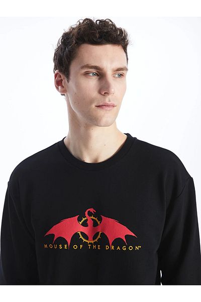 LC Waikiki XSIDE Crew Neck Long Sleeve House of the Dragon Printed Men's Sweatshirt