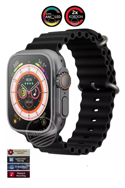 PREPARE Ultra 2 Multi 9 Pro Smart Watch 9 Titanyum Vidalı Gri Kasa Pusulalı 49mm Kilitli Akıllı Saat