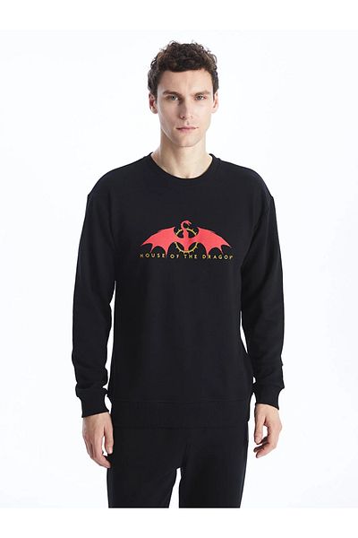 LC Waikiki XSIDE Crew Neck Long Sleeve House of the Dragon Printed Men's Sweatshirt