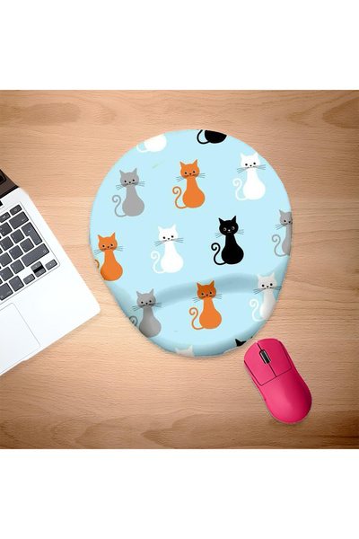 UcuruStore Portocaliu Negru Alb Gri pisică laturi Suport oval pentru mouse cu...