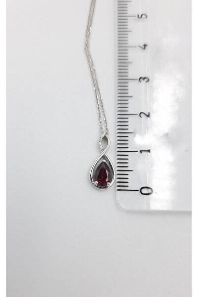 ESAS GOLD 0.55 Karat Pırlanta Yakut Sonsuzluk Kolye