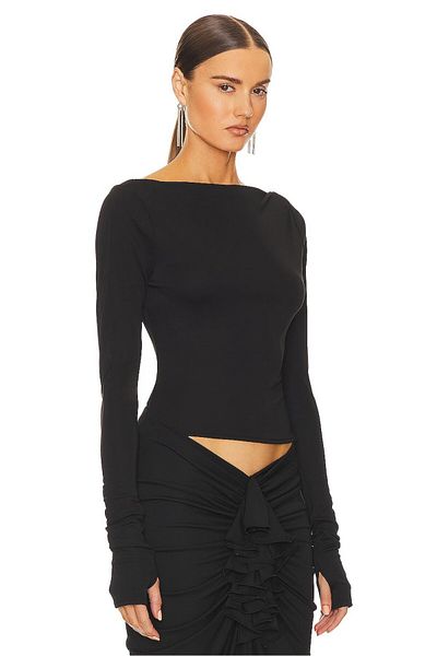 PERLAVİSTA Women's Finger Slip Back Low-cut Blouse